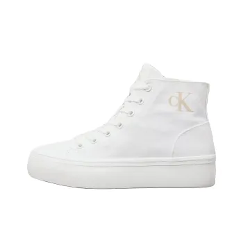 CKJ CALVIN KLEIN JEANS High Top Canvas Shoes Women's White