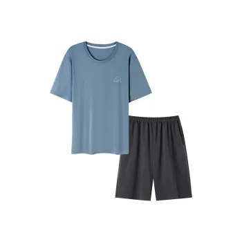 Lan Miao Pajama Set Men's Peacock Blue