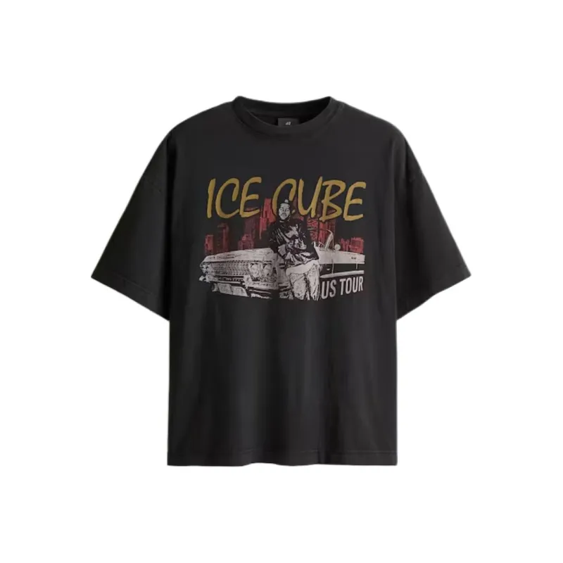 H&M T Shirts Men Black-0