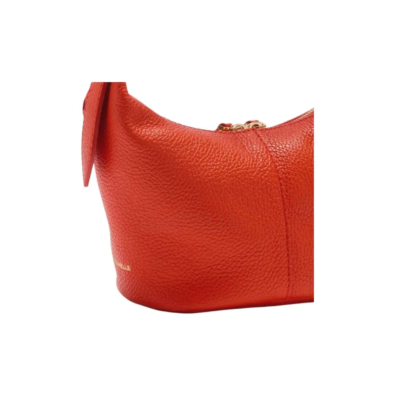 COCCINELLE Grained Leather Handbag Mini Women's Orange Red-2