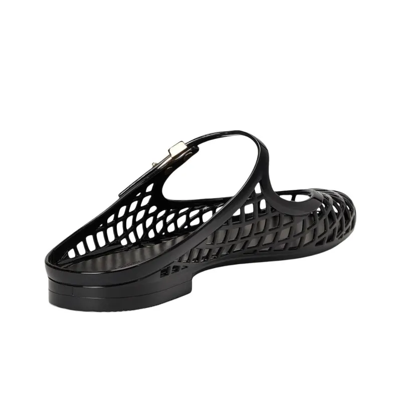 TORY BURCH Wrap toe Slippers Women's Black-4
