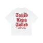 White with Red Print