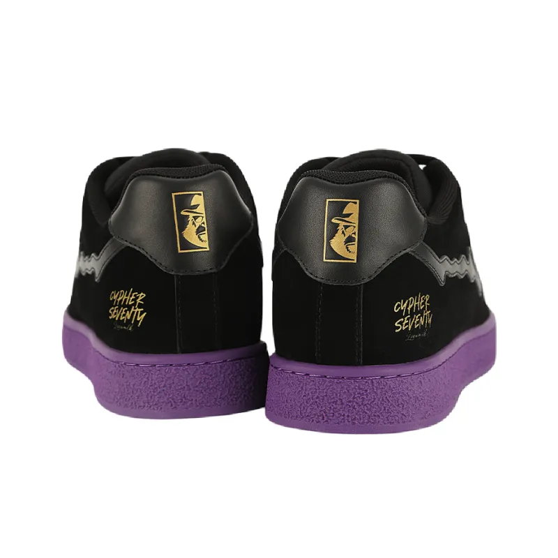 Cypher Seventy Sefsa Leowalk Low Top Skateboard Shoes Unisex Black Purple-3
