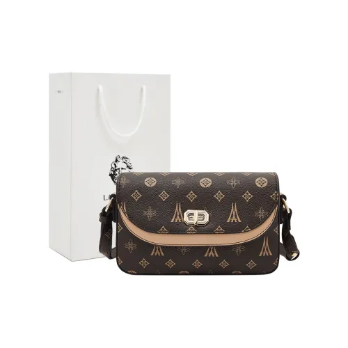 Old Man's Head Synthetic Leather Shoulder Bag Small Size Women's Coffee