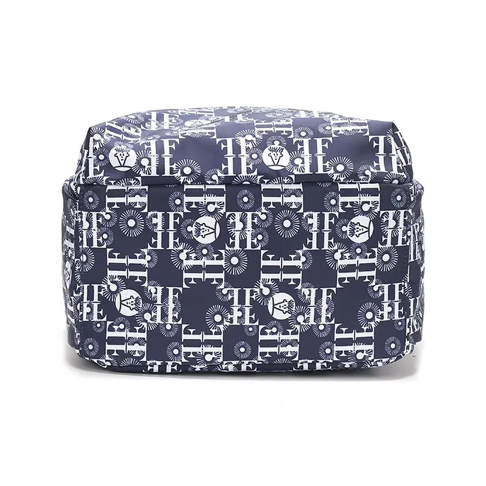 FIDO DIDO Oxford Backpack Medium Size Women's Ecru/Blue-4