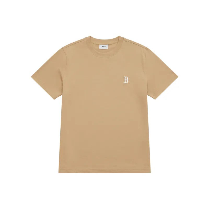 MLB Boston Red Sox Basic Collection SS25 T Shirt Unisex Beige Yellow-0