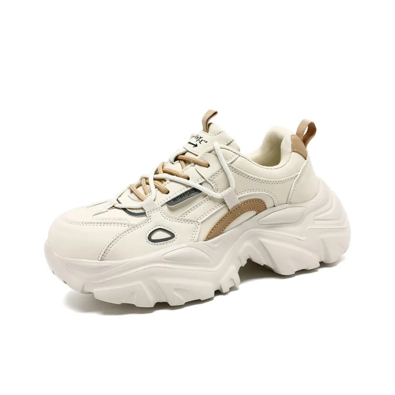 JANECO Chunky Sneakers Women's Low Top White-8