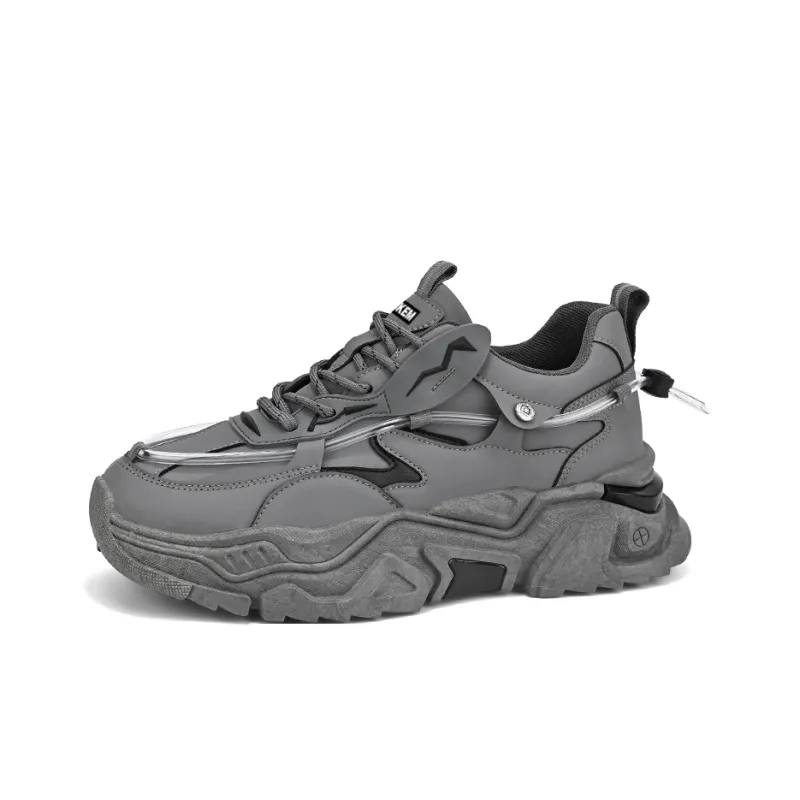 JKEM Cushioned Wear Resistant Height Increasing Low Top Chunky Sneakers Men's-11