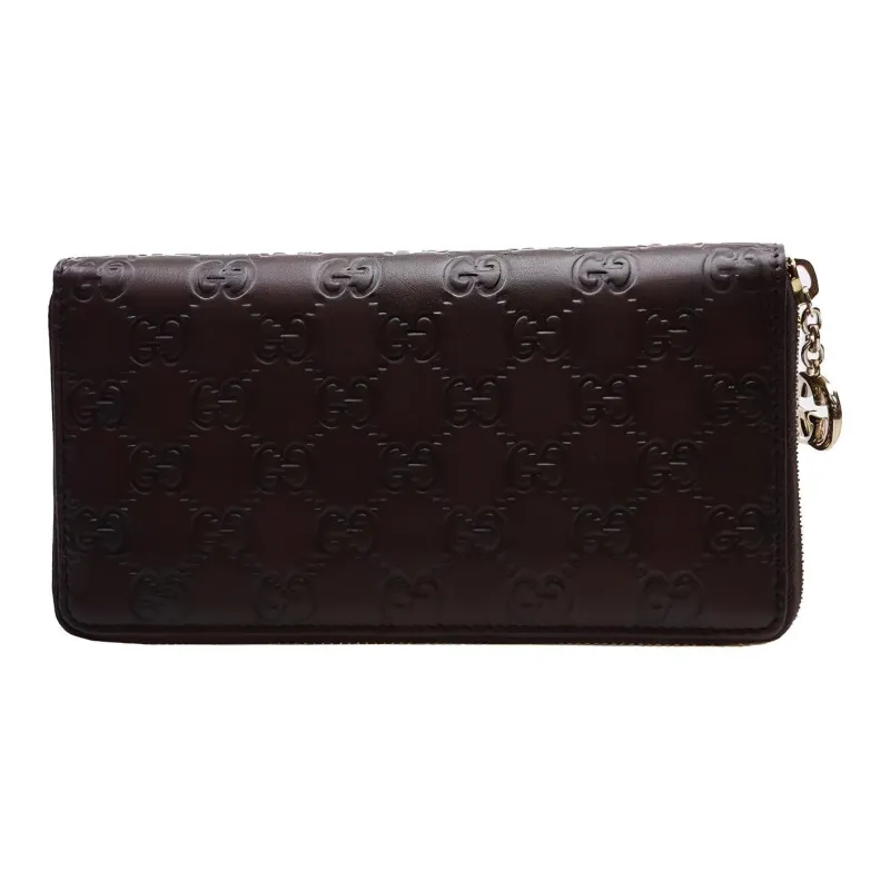 GUCCI Cow Leather Wallet Women's Dark Brown-0