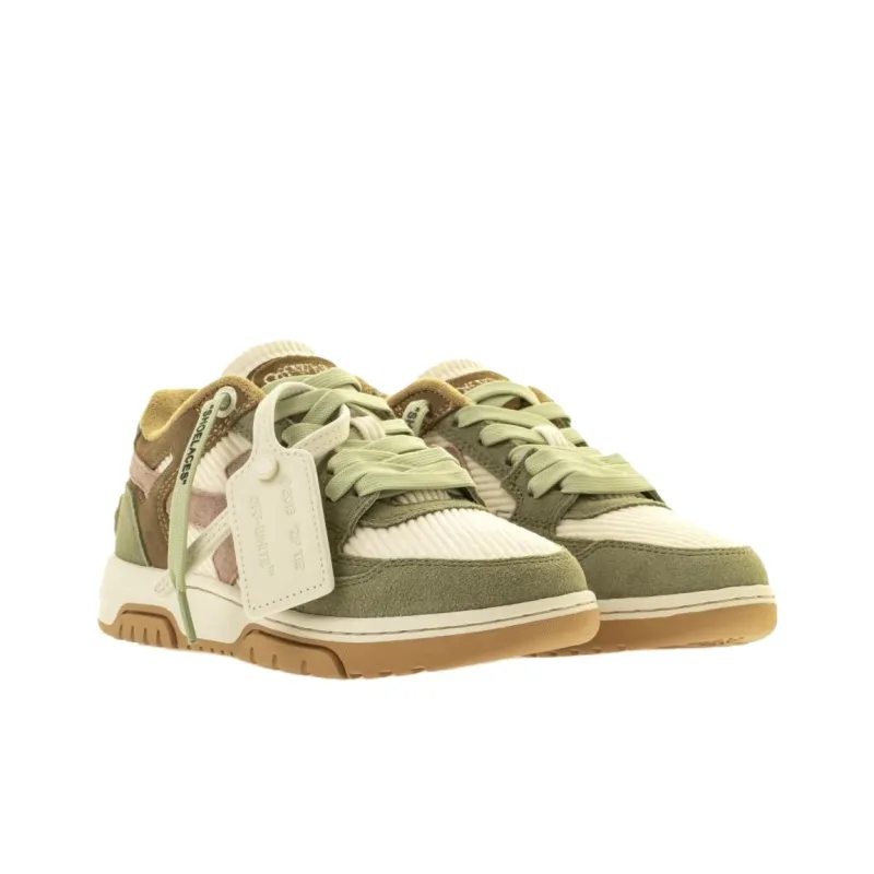 OFF WHITE Out Of Office Low Top Skateboard Shoes Women's Green-1