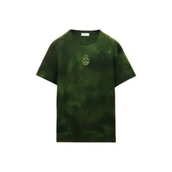 Alexander McQueen Skull Embroidered Tie Dyed T Shirt