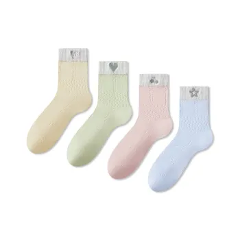 JIAZINI Mid Calf Socks Women's Combo Set