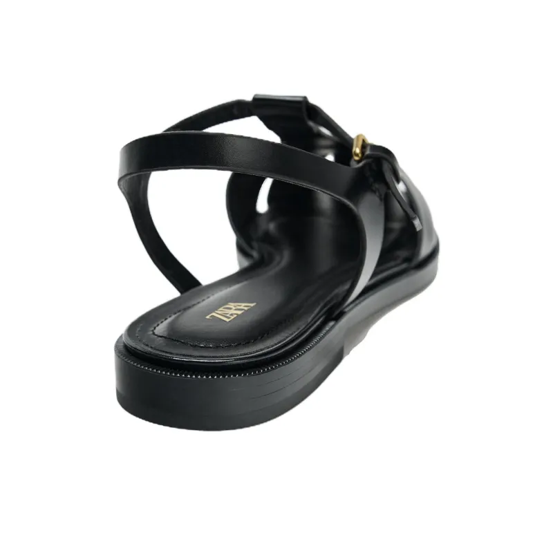 ZARA Roman Sandals 1cm Women's Black-3