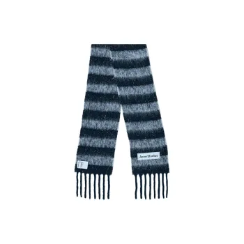Acne Studios Alpaca, Wool, Silk, Nylon Knit Scarves Unisex Gray