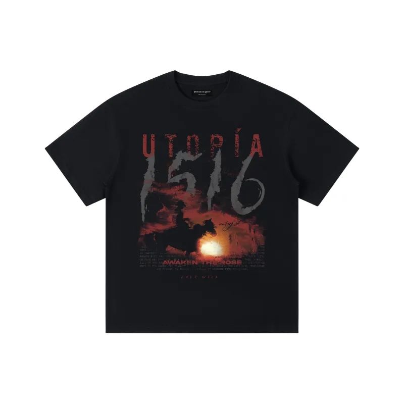 AWAKEN THE ROSE T Shirt Unisex Black-0