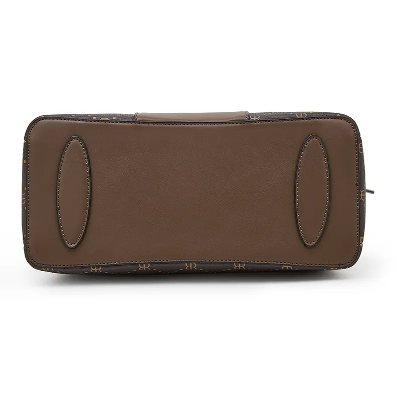Old Man's Head Synthetic Leather Crossbody Handbags Regular Women's Dark Brown/Cream Apricot-5