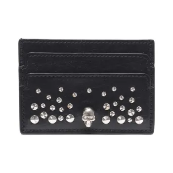 Alexander McQueen Cow Leather Card Holder Card Holder Women's Black