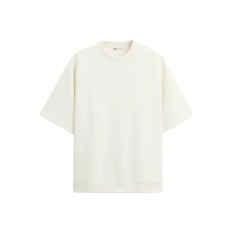 ZARA T Shirt Men's Frosted White-0