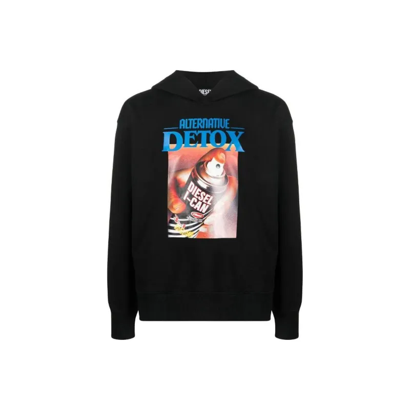 DIESEL Printed Long Sleeved Hoodie-0