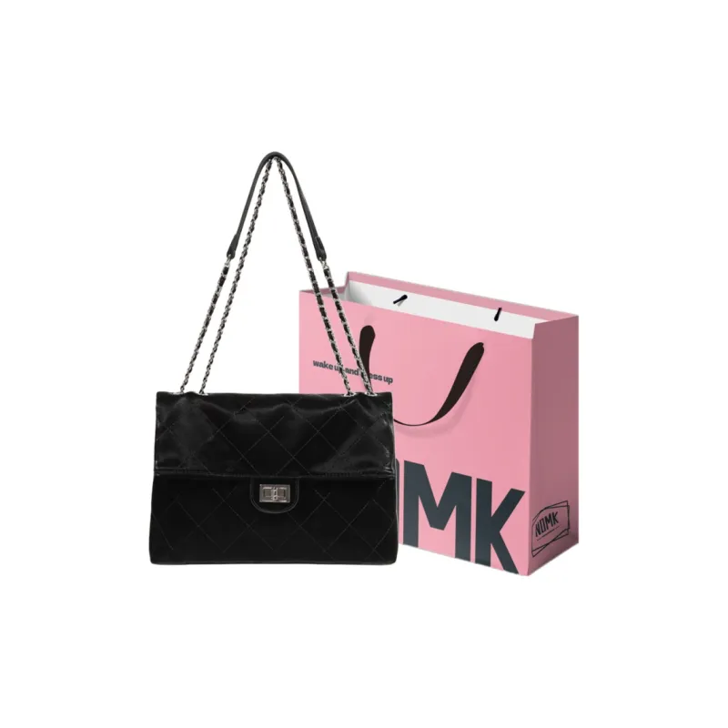 NOMK PU Shoulder Bag Tote Shopping Bag Shoulder Bag Crossbody Bag Large Size Women's Black/White-6