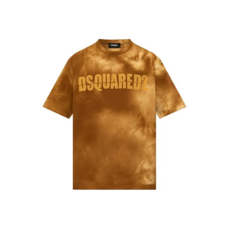 DSQUARED 2 Logo Printed Tie Dyed Crewneck T Shirt-0