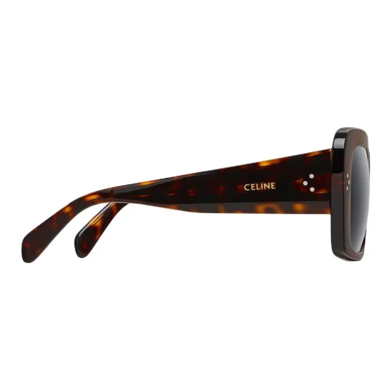 CELINE Acetate Square Sunglasses Women's Tortoiseshell-2