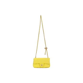 CHANEL Classic Flap CF Sheepskin Flap Bag, Shoulder Bag, Crossbody Bag Women's Yellow