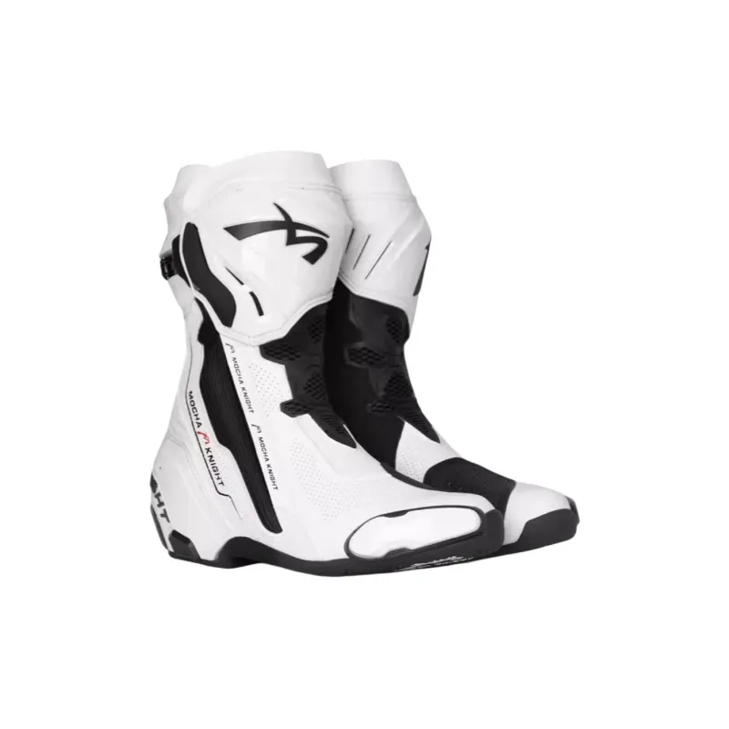 BENKIA Abrasion Resistant Motorcycle Shoes Unisex White Track Edition-0