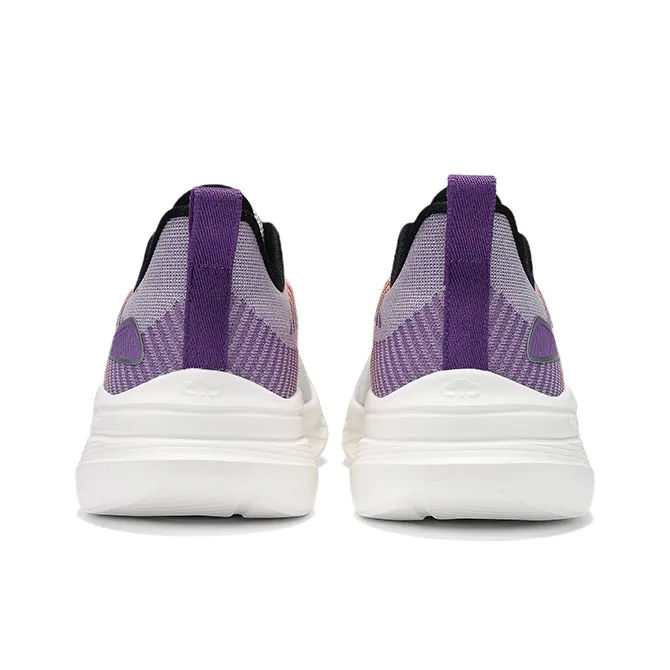 Erke Cushioning Breathable Lightweight Low Top Casual Running Shoes Men's Microcrystal White With Purple-4