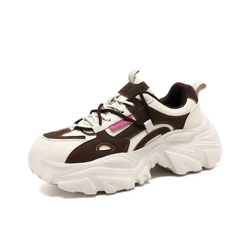 JANECO Chunky Sneakers Women's Low Top White-14