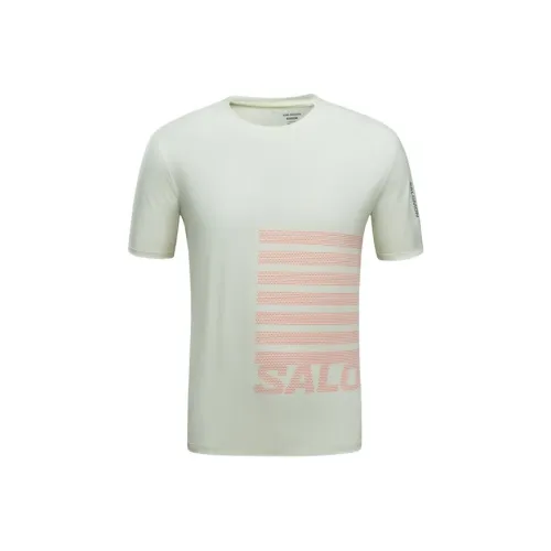 SALOMON Sense Aero SS T Shirt Men's Light Ice Green/Neon Red