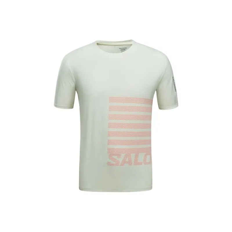SALOMON Sense Aero SS T-Shirt Men's Light Ice Green/Neon Red-0