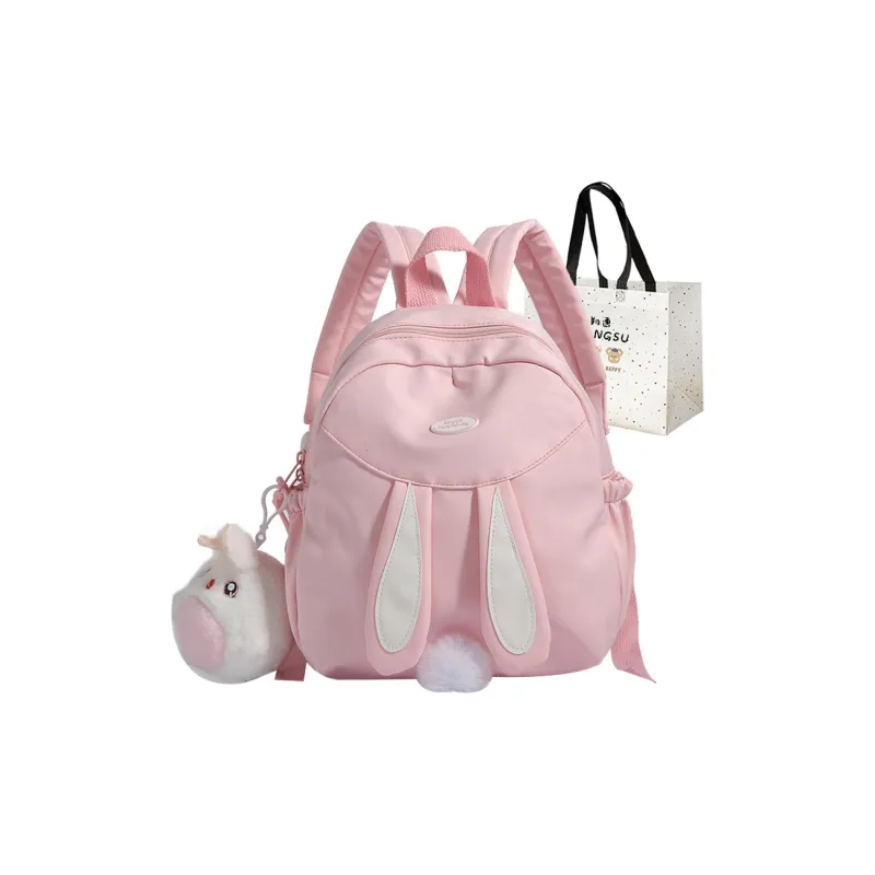 XIANGSU Nylon Fabric Backpack Regular Unisex White/Pink/Yellow/Blue/Black-5