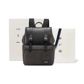 BVP Men's Genuine Leather Backpack Backpack Large Size Men's Black