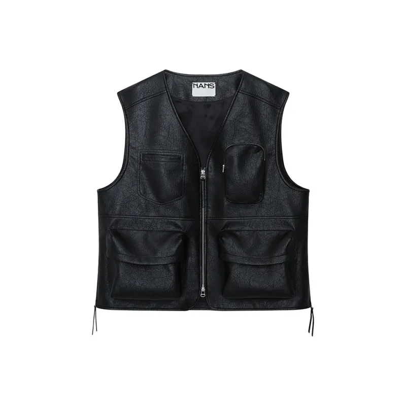 NANS STUDIO Vests Men Black-0
