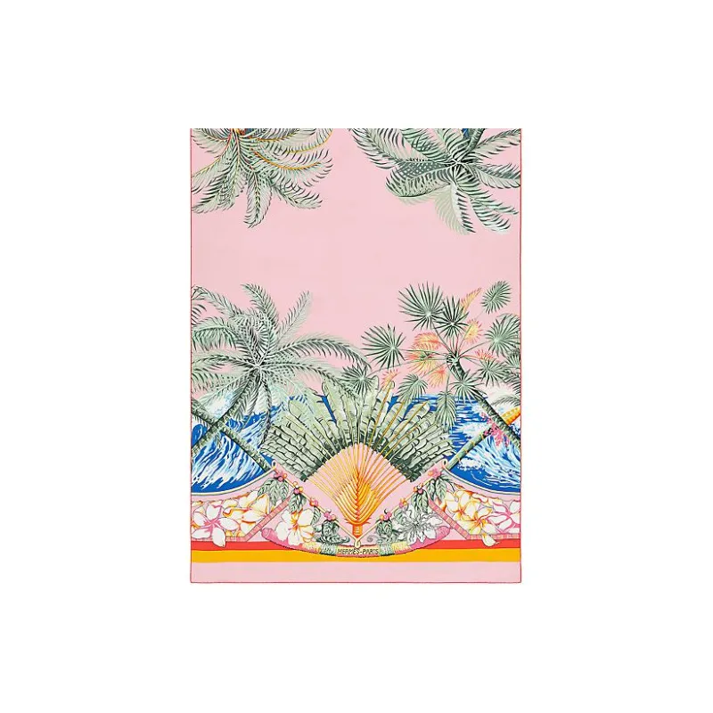 HERMES Silk Twill Silk Scarves Women's Pink-1