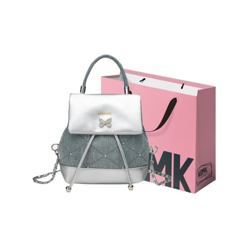 NOMK PU Backpack Small Size Women's Black/Silver-34