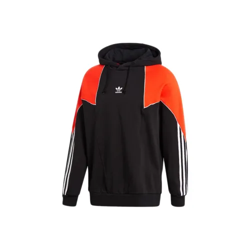 Adidas Originals Big Trefoil Abstract Sweatshirts Men Black Orange