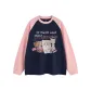 Long-Sleeved Navy Blue & Pink