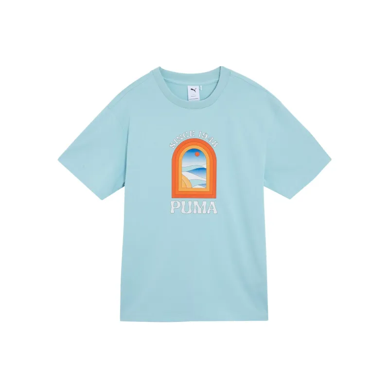 PUMA T Shirt Unisex Light Aqua Green-0