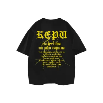 Kepu T Shirt Unisex Black Yellow Logo