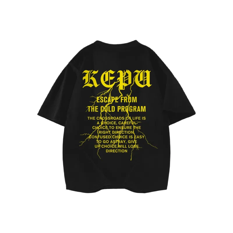 Kepu T-Shirt Unisex Black Yellow Logo-0