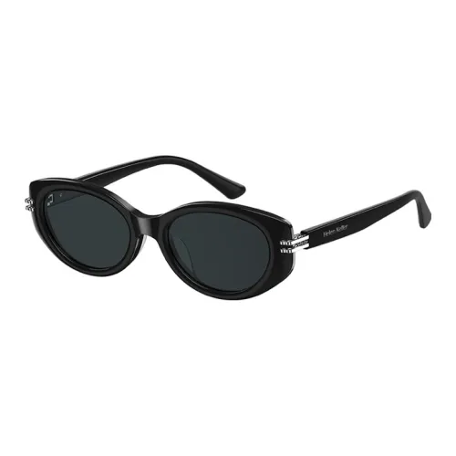 HELEN KELLER Plate Frame Oval Sunglasses Unisex