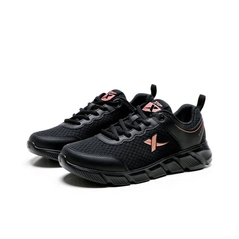 XTEP Breathable And Lightweight Low Top Casual Running Shoes Women's Black Gold-2