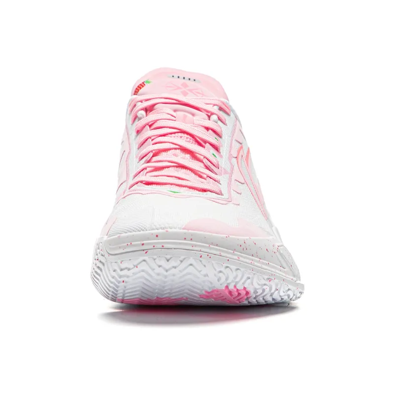 LiNing Knife 5 Slip-Resistant Coverage Lightweight Rebound Low-Top Performance Basketball Shoes Men's White Pink-4