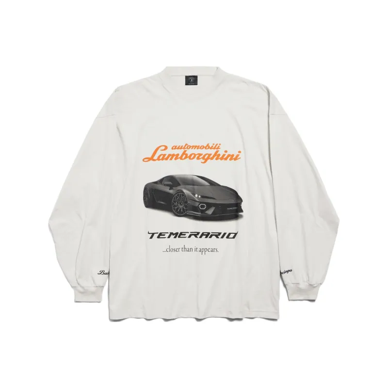 Balenciaga x Automobili Lamborghini T Shirt Loose Fit Unisex Dirty White-0