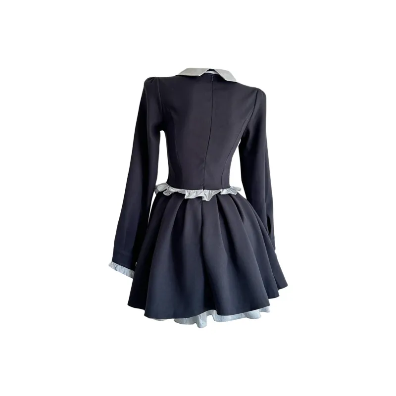 Nooidea Official Long Sleeved Dresses Women's Navy Blue-1