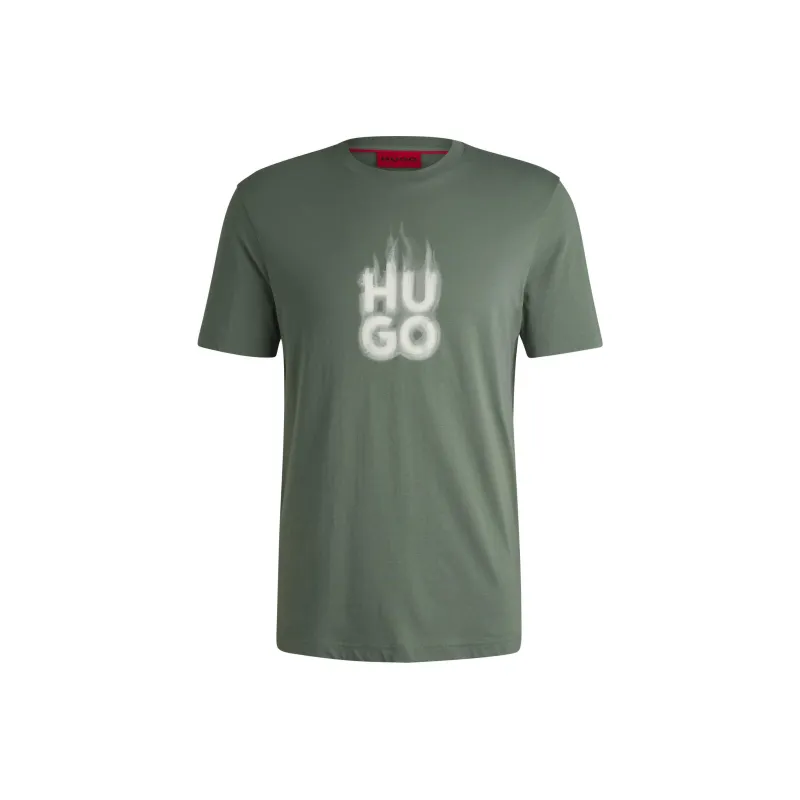 Hugo Smoke logo Cotton T shirt-0