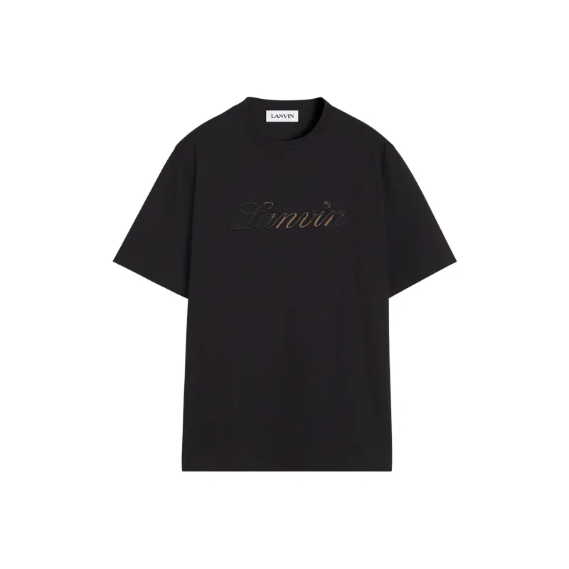 Lanvin Logo Denim T Shirt-0