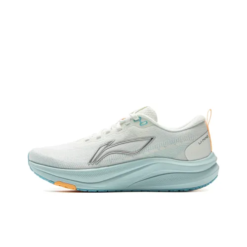 LiNing Red Hare 8 Slip Resistant Breathable Low Top Training Racing Running Shoes Women's White Blue